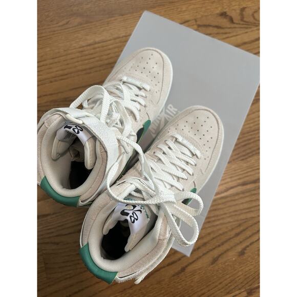 Nike Air Force 1 High top Teal Shadow Swoosh Suede Women’s Size 7 - Picture 4 of 5